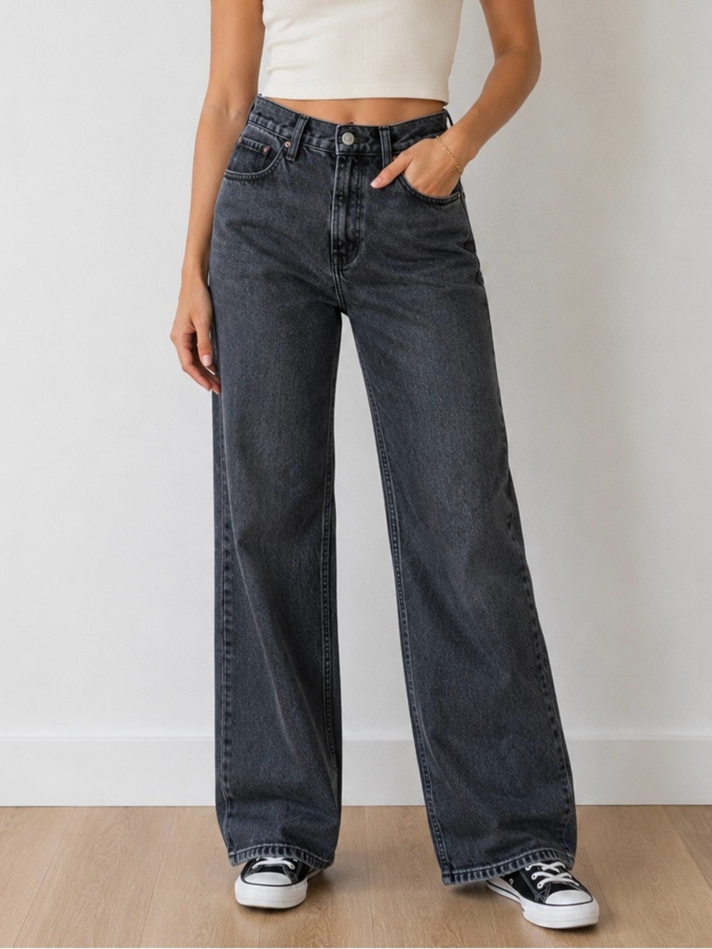 Abercrombie & Fitch Straight Leg Jeans in Washed Black